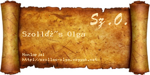 Szollás Olga névjegykártya