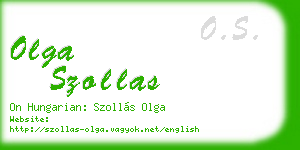 olga szollas business card